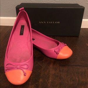 Ann Taylor Perfect Colorblock Flats in Hibiscus